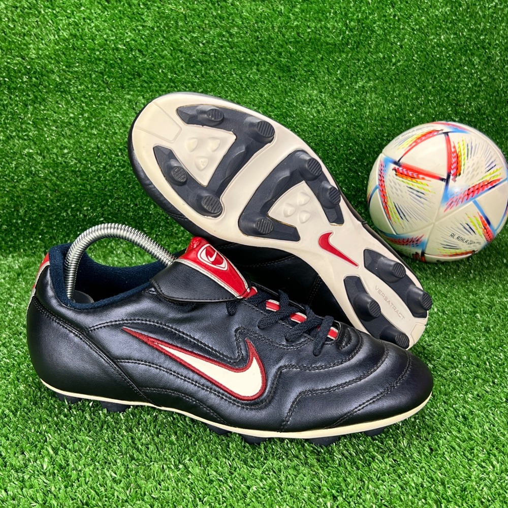 VTG Nike Soccer Cleats Women Size 10 Obsidian Blue Red White Y2K 306439-411